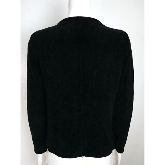 WOMEN'S BLACK WHITE PINK CHENILLE PULLOVER SWEATER - DESIGNERS ORIGINALS SIZE S - Picture 4 of 5